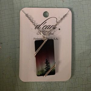 Handcrafted Northern Lights Pendant And Silver Necklace